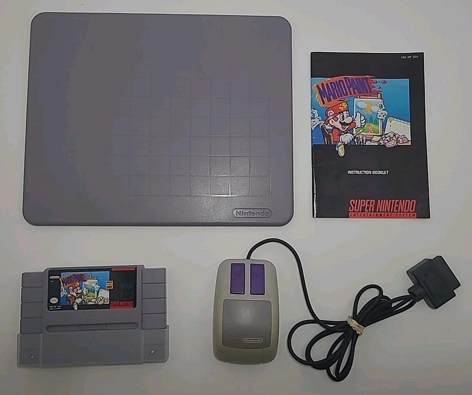 Paquete Mario Paint Mouse (Super Nintendo SNES, 1992) ¡Completamente probado y funcionando! Foto 1 de 4