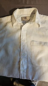 The Territory Ahead camicia bianca manica lunga lino abbottonata uomo med  - Foto 1 di 4