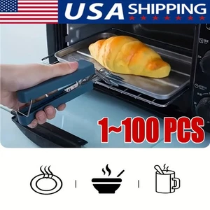 NUOVO Pinza Clip Spostamento Piastra Calda Ciotole Cibo Fuori per Pentola Forno Microonde US Lotto - Foto 1 di 8