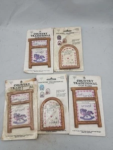Lot Of 5 Vintage Small Medium Cross Stitch Kits Country Traditional  - Picture 1 of 4