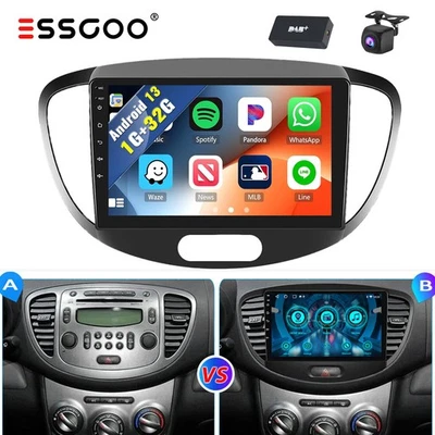 DAB+ 32GB Für Hyundai i10 2007-2013 Android 14 Autoradio Carplay GPS Navi BT Kam - Bild 1 von 4