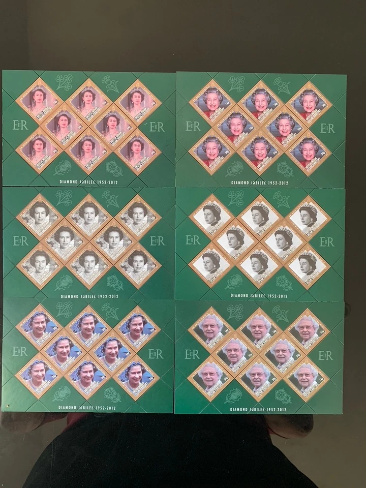 BRITISH INDIAN OCEAN TERRITORY 2012 DIAMOND JUBILEE 6v SHEETS OF 8 SG473/78 MNH - Image 1 of 1