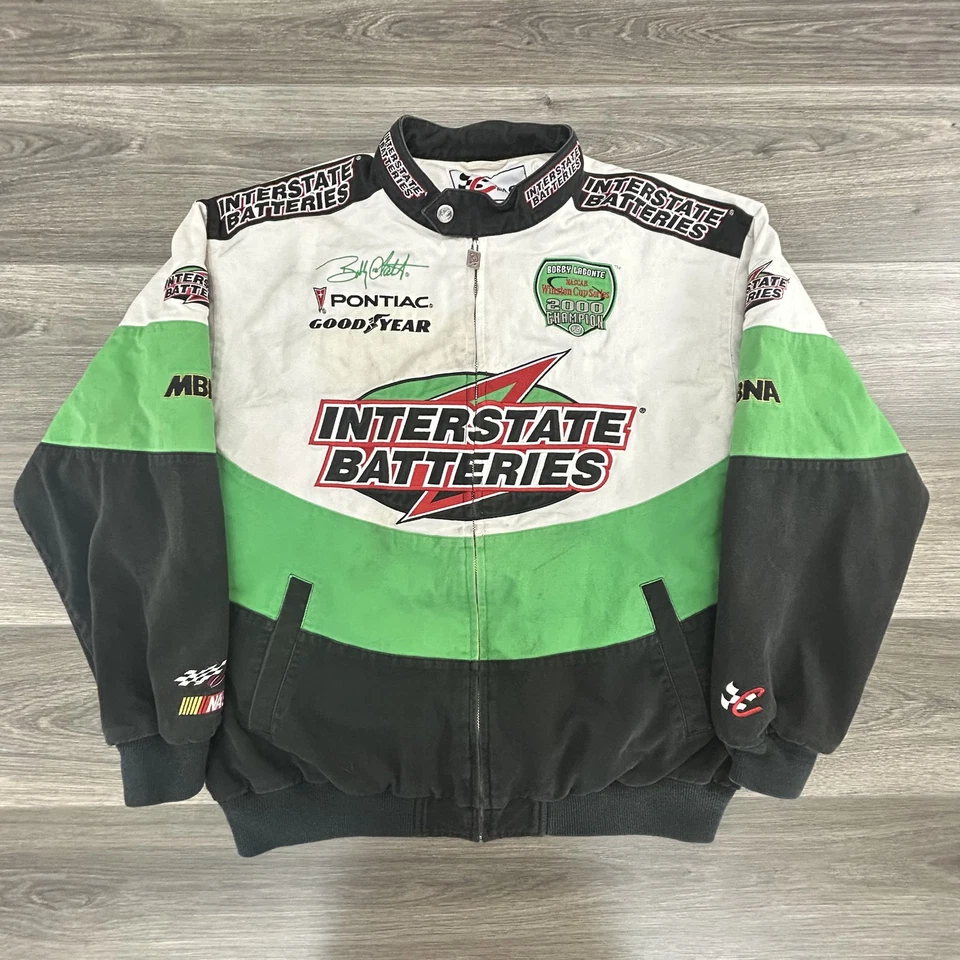 Chaqueta Nascar De Colección Para Hombres Grande Carreras Bobby Labonte Interestatal Baterías Años 90 Foto 1 de 4