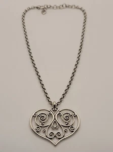 Brighton Open Work Heart Shaped Silver  Pendant Necklace  - Picture 1 of 3