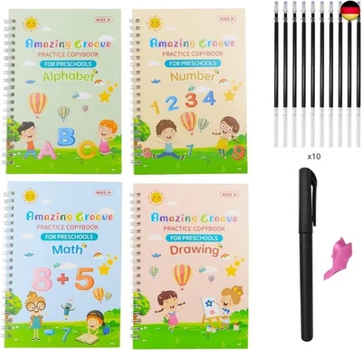 MARKE AOKUY AOKUY Handschrift-Übungsbuch mit Rillen, magische lernhefte für kinder, K