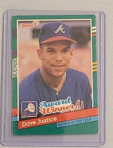 Donruss #683 1991 ganador del premio Dave Justice Atlanta Braves novato del año - Imagen 1 de 2
