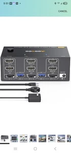 Triple Monitor KVM Switch 8K@60Hz 4K@144Hz HDMI+DP USB 3.0 Switch Extended Displ - Afbeelding 1 van 7