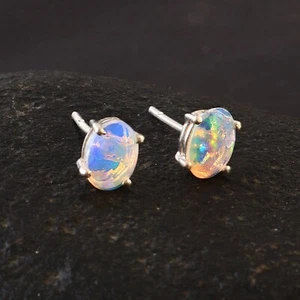 Feueropal Ohrstecker Geneuine Opal Multicolor Ohrringe Matrix Opal 1065 - Bild 1 von 2