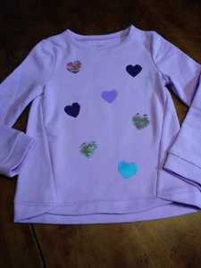 Sonoma Girls Hearts fleece Sweatshirt light purple Size 6x - Picture 1 of 8