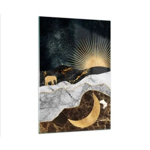 Impression sur Verre 70x100cm Tableaux Image Photo Déco Lune Soleil Decoration - Foto 1 di 10