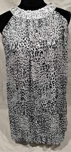 Pinky Ruffly Tank/Tunic Dress--Sequins/Bubble Hem/Animal Print--Black/White--12 - Picture 1 of 7