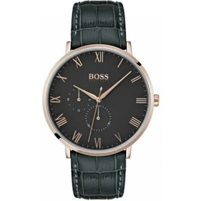 Многофункциональные мужские часы Hugo Boss William с римским номером серая кожа 1513619 - Изображение 1 из 3