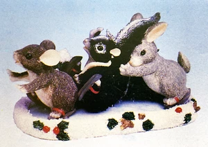 Charming Tails ~ SKATING PARTY 87/103 ~ Fitz & Floyd BNIB - Picture 1 of 8