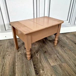 Vintage Small Pine Solid Wooden Side Table - Rustic Hand Made Shabby Upcycle? - Picture 1 of 24