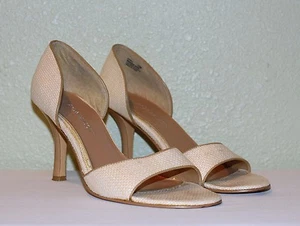 WOMENS IVORY BEIGE HILLARD HANSON OPEN TOE D'ORSAY PUMPS US 10 M EUR 40 40.5 41 - Picture 1 of 3