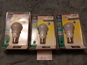 3 SYLVANIA DIMMABLE CFL 25 WATT 120V A15 FAN LIGHT BULB 2700K - Picture 1 of 2