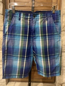 Zara Kids Boy’s Plaid Bermuda Shorts Front Zip Back Pockets Size 13-14 Years - Picture 1 of 4