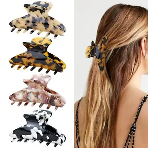 4PCS 8.5CM Medium Tortoise Shell Hair Claw Clips Non-Slip Barrettes for Women - Picture 1 of 8