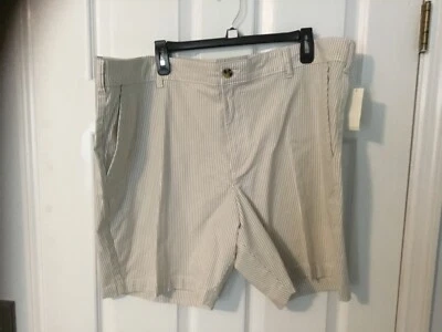 Pantalones Cortos Oxford IZOD Bronceados Rayas Talla 40 Cintura Nuevo con Etiquetas $50 Foto 1 de 3