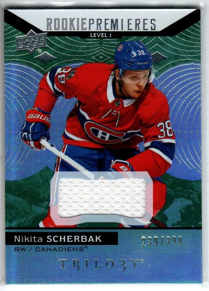 2017-18 Upper Deck Trilogy Green #58 Nikita Scherbak JSY/399 399 (ref 146267) - Image 1 of 1