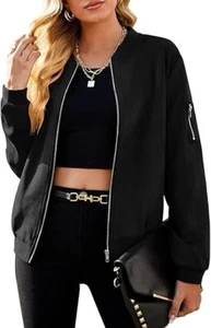 Zeegoo Women's Jacket Suede Trendy Light Short Zipper Motor Biker Coat Size M - Picture 1 of 6