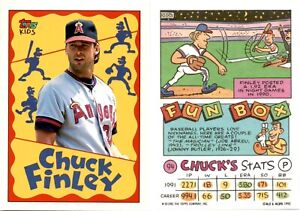 1992 Topps Kids Baseball Card 94 CHUCK FINLEY CALIFORNIA ANGELS