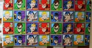 DC Comics Superman Batman Wonder Woman Flash  Green Lantern Cotton Fabric Panel - Picture 1 of 2