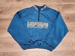 VINTAGE Surf Style Jacket Mens Osfa Blue Star On The Beach USA Shell Windbreaker - Picture 1 of 9