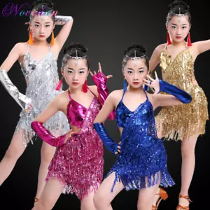 Fringe Ballroom Latin Dance Dress For Girls Ballroom Dancing Dresses For Red - Picture 1 of 13