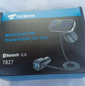 Tecboss Bluetooth Fm Transmitter For Car 1.8" Color Screen Car Radio Adapter - Picture 1 of 4