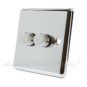 Dominador de luz LED clásico de cromo pulido 250W 2 Gang - CPC2GDIMLED - Imagen 1 de 1