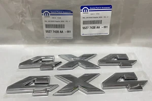 Nuevo cromo 4x4 insignia emblema FABRICANTE DE EQUIPOS ORIGINALES PAQUETE DE 2 Jeep Dodge Ford hecho y enviado desde EE. UU. - Imagen 1 de 4