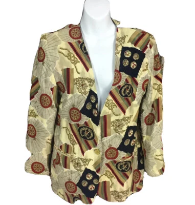 Norton Mcnaughton Womens Jacket Blazer Beige Blue Nautical Cruise Wear Light 8 - Image 1 of 4