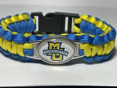 Pulsera Marquette Golden Eagles College Paracord NUEVA Foto 1 de 2