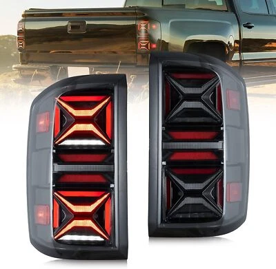 Par de luces traseras transparentes LED VLAND para GMC Sierra 1500 2500 3500 HD 2014-2018 Foto 1 de 4