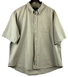 CONSENSUS Button Down Shirt Mens Size Extra Extra Large Olive Plaid Everyday Dad - Picture 1 of 15