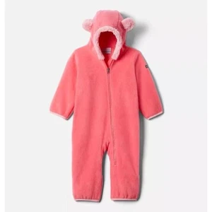 Columbia Fleece Bunting suit Tiny Bear Cozy Newborn One Piece Fleece 0-3M - Picture 1 of 7