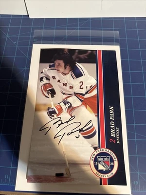 Brad Park New York Rangers 6 x 9 亲笔签名团队卡,校友,名人堂 — 第 1/2 张图片