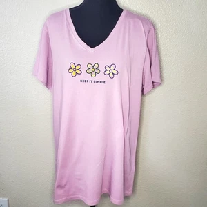 Neu mit Etikett Life Is Good lila "Keep It Simple" mit 3 Blumen Größe: X-Large - Bild 1 von 5