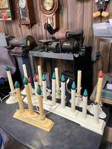 Vintage Weihnachten Fenster elektrische Kunststoff Licht Kerzen - Bild 1 von 8