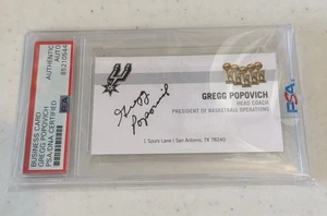 Gregg Popovich signed autographed PSA DNA business card NBA San Antonio Spurs - Picture 1 of 3