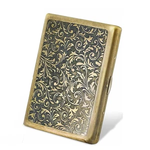 Retro Metal Cigarette Case King Size for Man Women 100mm Tobacco Box 20 Capacity - Picture 1 of 10