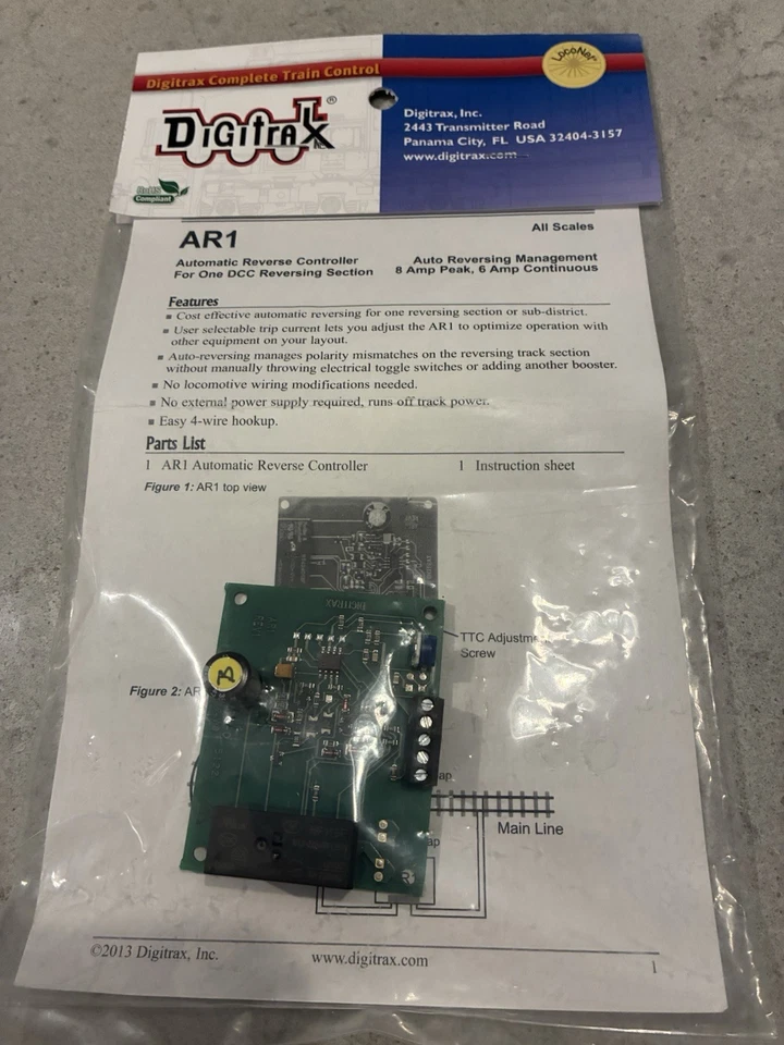 Controlador reverso automático para uma seção de inversão DCC por escala Digitrax HO - Imagem 1 de 1