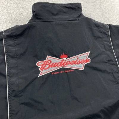 Vintage Swingster Budweiser Jacket Mens XXL Black Full Zip Bud Light 90s - Image 1 of 4