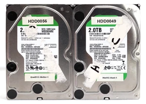 Lot 2x Western Digital Caviar Green WD20EARX-00PASB0 3.5" 2TB SATA Hard Drive - Picture 1 of 2