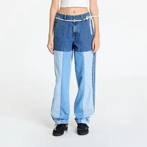 adidas Originals Kseniaschnaider Patchwork Straight Leg Jeans in Blue - Picture 1 of 11