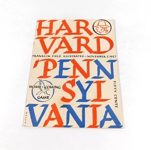 1957 Harvard at Pennsylvania College Football Program 11-2-57 - Picture 1 of 2