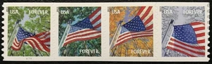 2013 #4766-4769 - Forever - Flag for all Seasons - Coil Strip of 4 - 8.5 - MNH - Picture 1 of 1