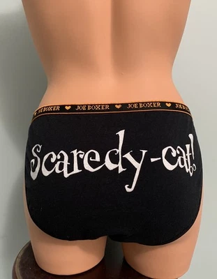 Joe Boxer Tanga Bikini Bragas Halloween "Gato Scaredy" Brillo XL Algodón Foto 1 de 4