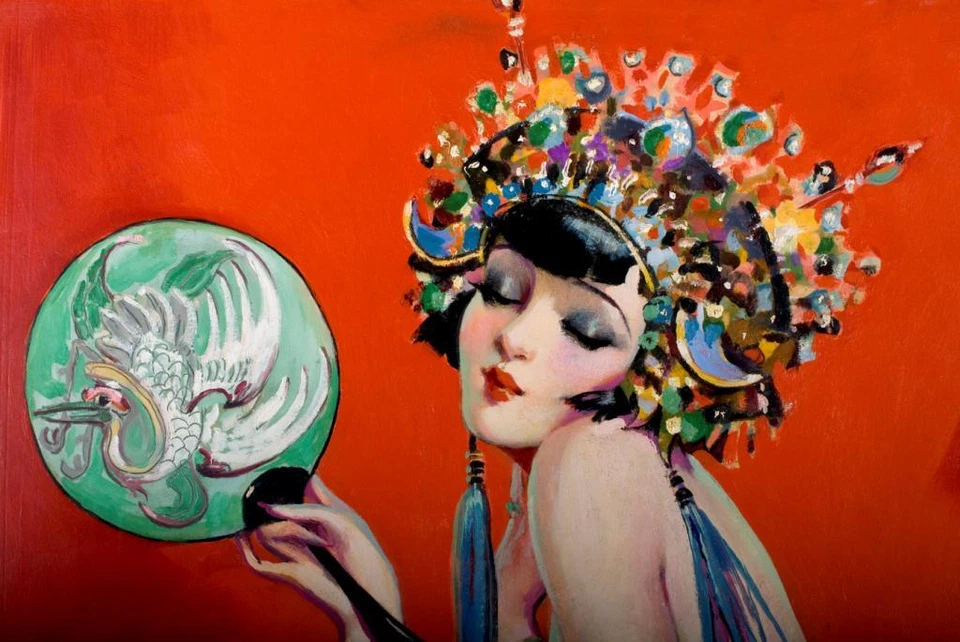 Chinese Princess Henry Clive Art Deco Glamour Print Exotic Oriental Fantasy - Image 1 of 1